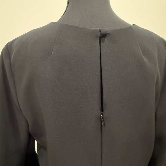 Milly Black V-Neck Bell Sleeve Cocktail Dress - Picture 4 of 9